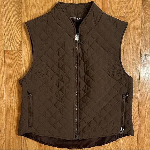 Pikeur Brown Quilted‎ Equestrian Full Zip Riding Vest Womens 16 horse - Picture 1 of 7